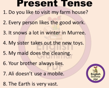 10 Examples of Simple Present Tense in English