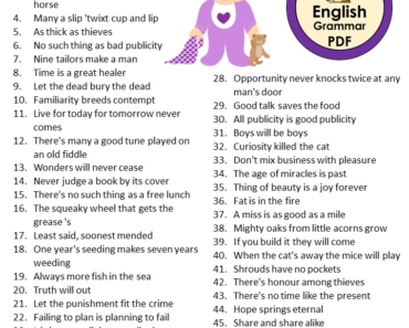 50 Proverbs List in English with PDF