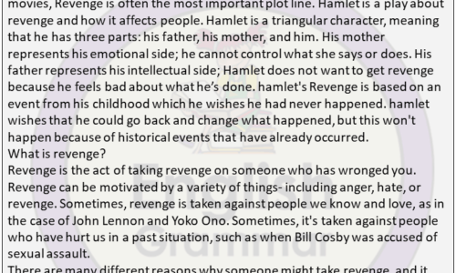 700 Words Free Hamlet Theme Essay On Revenge