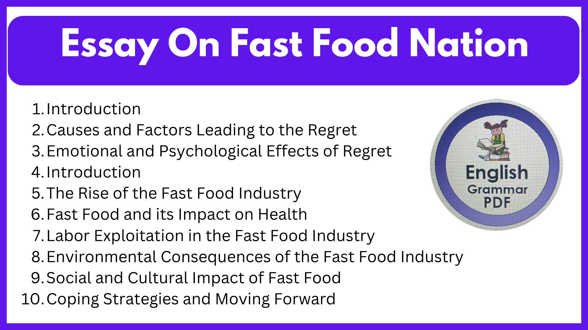 Essay On Fast Food Nation