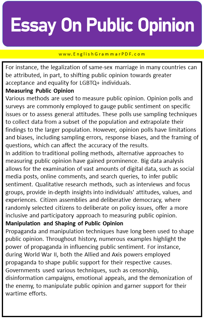 essay on public opinion 5