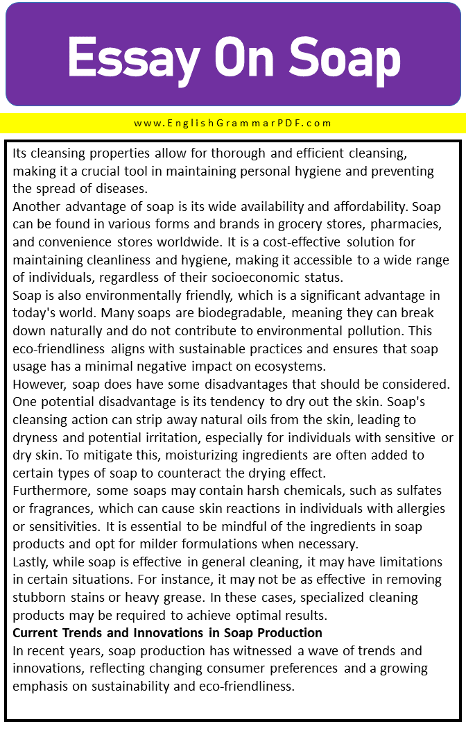essay on soap 2