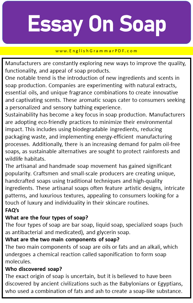 essay on soap 3