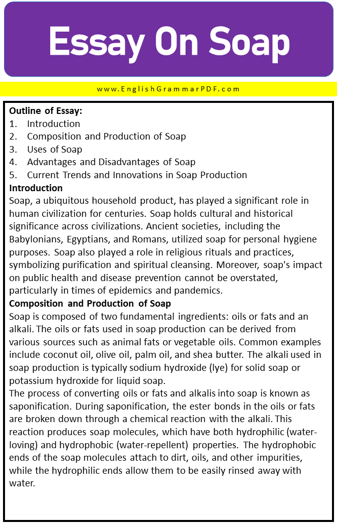 essay on soap